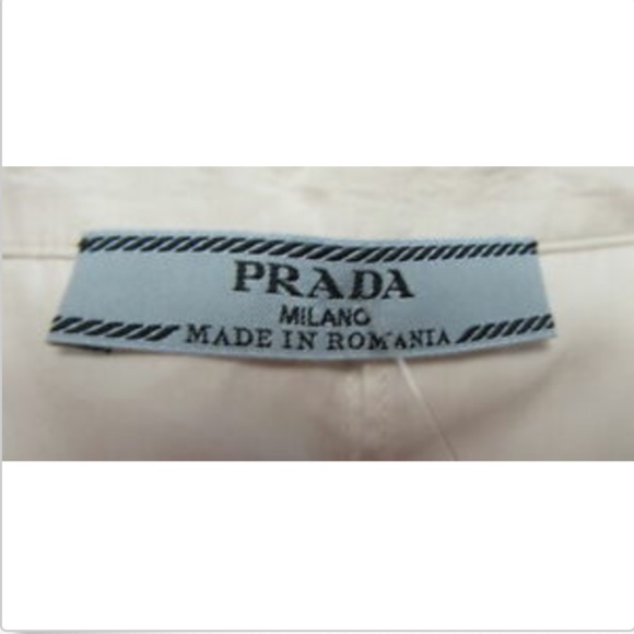 PRADA White Collared Sleeveless Popline Blouse szM - Picture 8 of 8